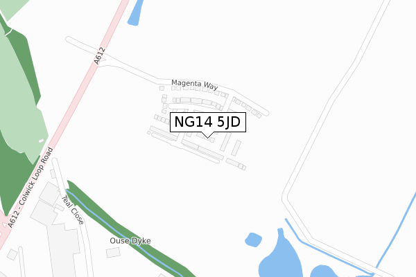 NG14 5JD map - large scale - OS Open Zoomstack (Ordnance Survey) NG14 5JD map - large scale - OS Open Zoomstack (Ordnance Survey)