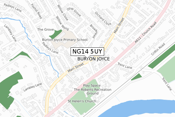 NG14 5UY map - large scale - OS Open Zoomstack (Ordnance Survey)