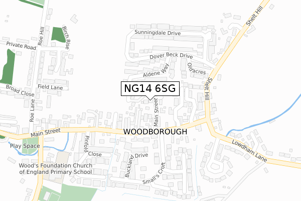 NG14 6SG map - large scale - OS Open Zoomstack (Ordnance Survey) NG14 6SG map - large scale - OS Open Zoomstack (Ordnance Survey)