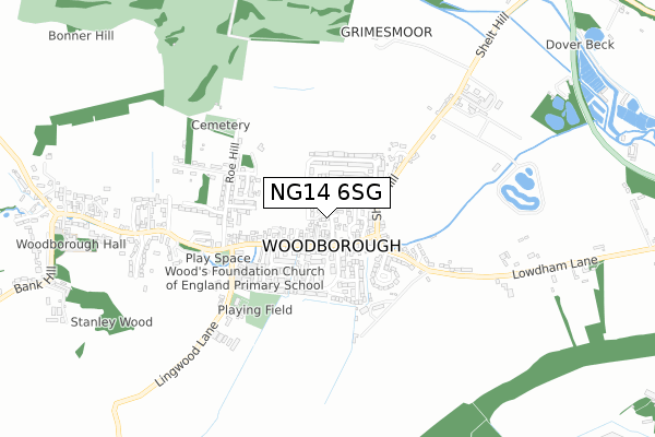 NG14 6SG map - small scale - OS Open Zoomstack (Ordnance Survey) NG14 6SG map - small scale - OS Open Zoomstack (Ordnance Survey)