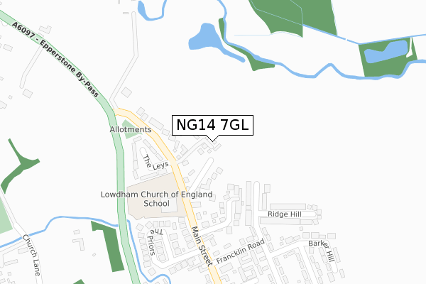 NG14 7GL map - large scale - OS Open Zoomstack (Ordnance Survey)