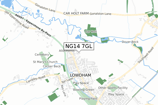 NG14 7GL map - small scale - OS Open Zoomstack (Ordnance Survey) NG14 7GL map - small scale - OS Open Zoomstack (Ordnance Survey)