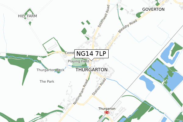 NG14 7LP map - small scale - OS Open Zoomstack (Ordnance Survey) NG14 7LP map - small scale - OS Open Zoomstack (Ordnance Survey)