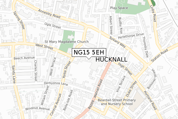 NG15 5EH map - large scale - OS Open Zoomstack (Ordnance Survey)