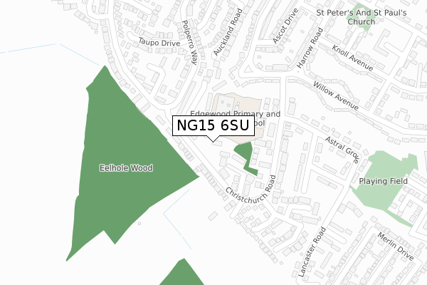 NG15 6SU map - large scale - OS Open Zoomstack (Ordnance Survey)