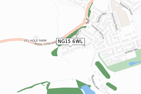 NG15 6WL map - large scale - OS Open Zoomstack (Ordnance Survey)