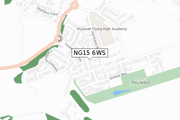 NG15 6WS map - large scale - OS Open Zoomstack (Ordnance Survey)