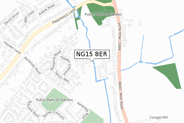 NG15 8ER map - large scale - OS Open Zoomstack (Ordnance Survey)