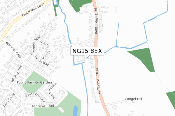 NG15 8EX map - large scale - OS Open Zoomstack (Ordnance Survey)