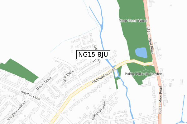 NG15 8JU map - large scale - OS Open Zoomstack (Ordnance Survey)