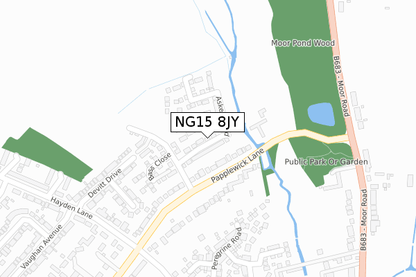 NG15 8JY map - large scale - OS Open Zoomstack (Ordnance Survey)