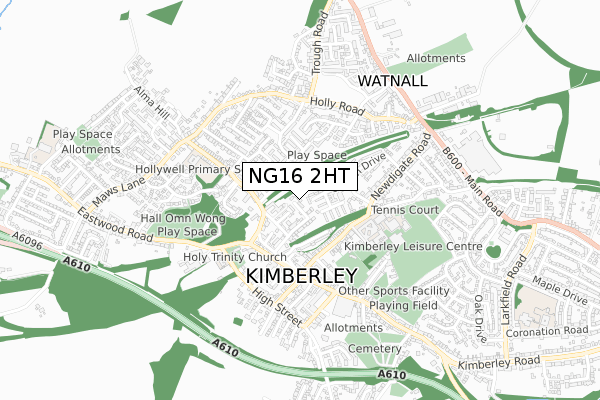 NG16 2HT map - small scale - OS Open Zoomstack (Ordnance Survey)