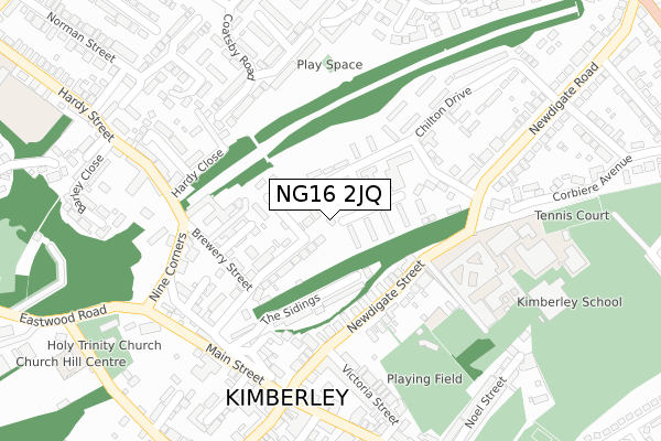 NG16 2JQ map - large scale - OS Open Zoomstack (Ordnance Survey)