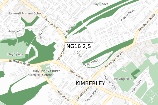 NG16 2JS map - large scale - OS Open Zoomstack (Ordnance Survey)