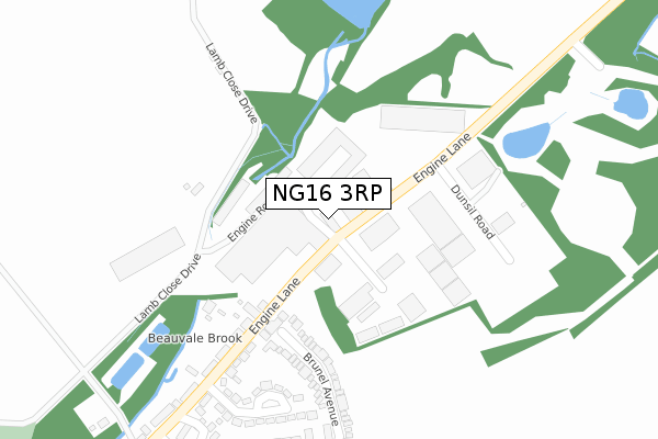 NG16 3RP map - large scale - OS Open Zoomstack (Ordnance Survey)