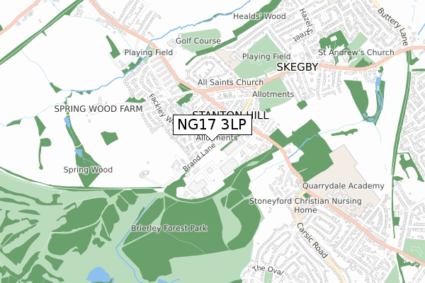 NG17 3LP map - small scale - OS Open Zoomstack (Ordnance Survey)