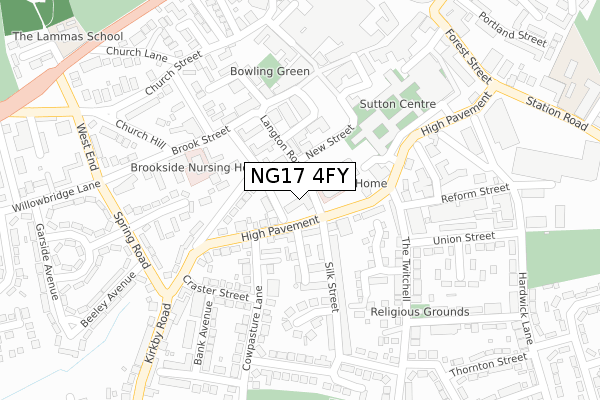 NG17 4FY map - large scale - OS Open Zoomstack (Ordnance Survey)