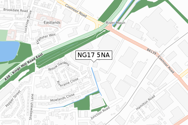 NG17 5NA map - large scale - OS Open Zoomstack (Ordnance Survey)