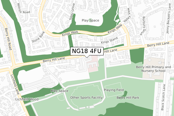 NG18 4FU map - large scale - OS Open Zoomstack (Ordnance Survey) NG18 4FU map - large scale - OS Open Zoomstack (Ordnance Survey)