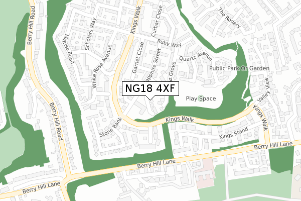 NG18 4XF map - large scale - OS Open Zoomstack (Ordnance Survey)