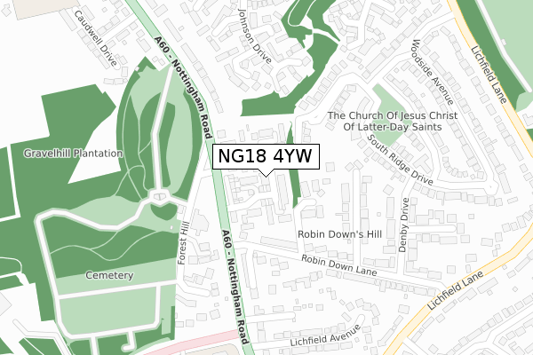 NG18 4YW map - large scale - OS Open Zoomstack (Ordnance Survey) NG18 4YW map - large scale - OS Open Zoomstack (Ordnance Survey)