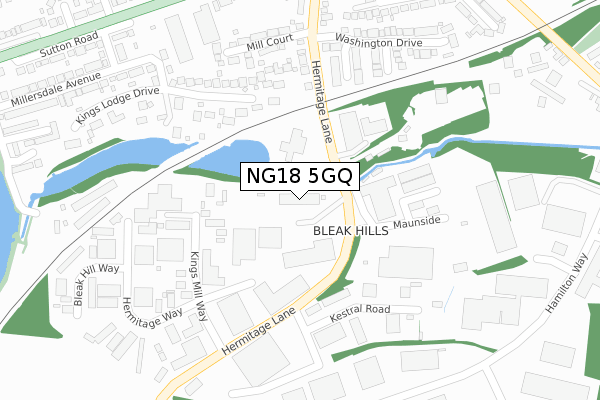 NG18 5GQ map - large scale - OS Open Zoomstack (Ordnance Survey) NG18 5GQ map - large scale - OS Open Zoomstack (Ordnance Survey)