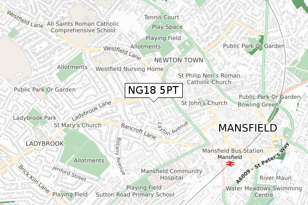 NG18 5PT map - small scale - OS Open Zoomstack (Ordnance Survey) NG18 5PT map - small scale - OS Open Zoomstack (Ordnance Survey)