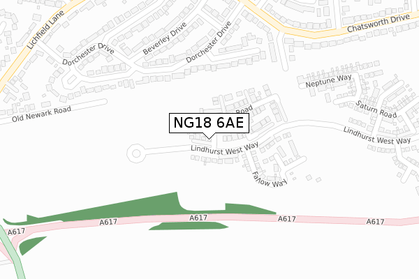 NG18 6AE map - large scale - OS Open Zoomstack (Ordnance Survey) NG18 6AE map - large scale - OS Open Zoomstack (Ordnance Survey)