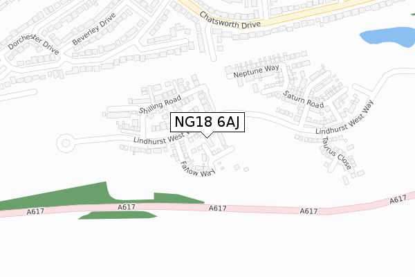 NG18 6AJ map - large scale - OS Open Zoomstack (Ordnance Survey)