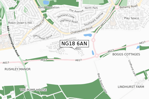 NG18 6AN map - small scale - OS Open Zoomstack (Ordnance Survey) NG18 6AN map - small scale - OS Open Zoomstack (Ordnance Survey)