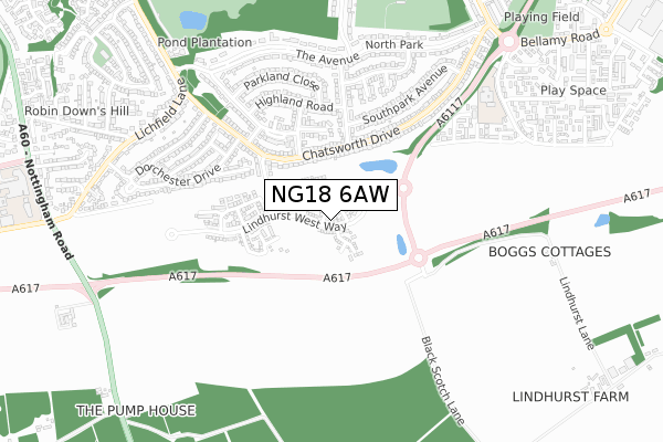 NG18 6AW map - small scale - OS Open Zoomstack (Ordnance Survey) NG18 6AW map - small scale - OS Open Zoomstack (Ordnance Survey)