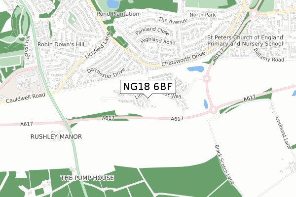 NG18 6BF map - small scale - OS Open Zoomstack (Ordnance Survey) NG18 6BF map - small scale - OS Open Zoomstack (Ordnance Survey)