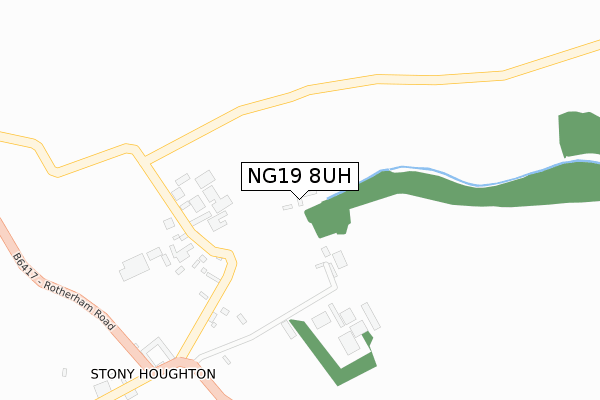 NG19 8UH map - large scale - OS Open Zoomstack (Ordnance Survey)