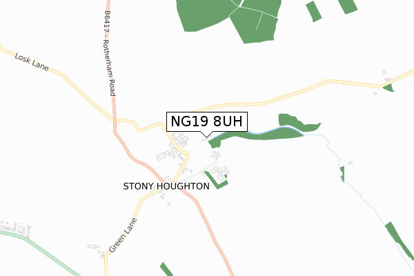 NG19 8UH map - small scale - OS Open Zoomstack (Ordnance Survey)