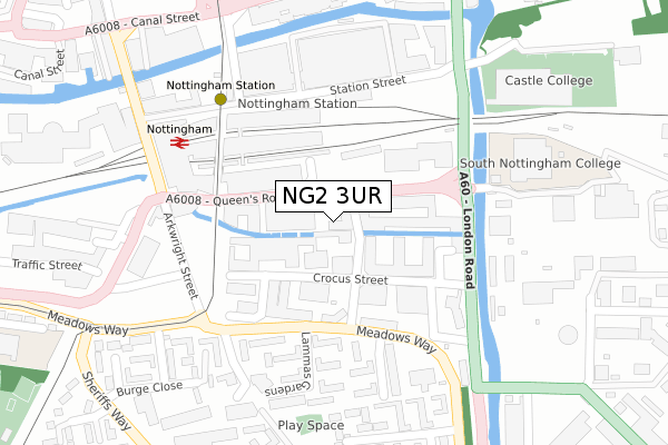 NG2 3UR map - large scale - OS Open Zoomstack (Ordnance Survey) NG2 3UR map - large scale - OS Open Zoomstack (Ordnance Survey)