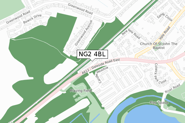 NG2 4BL map - large scale - OS Open Zoomstack (Ordnance Survey)