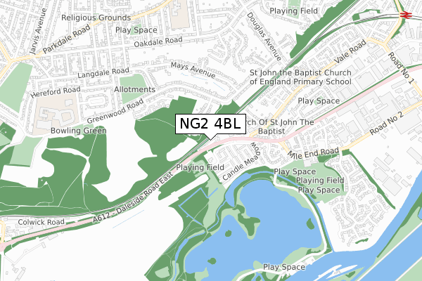 NG2 4BL map - small scale - OS Open Zoomstack (Ordnance Survey)