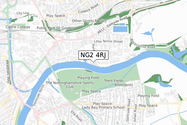NG2 4RJ map - small scale - OS Open Zoomstack (Ordnance Survey)