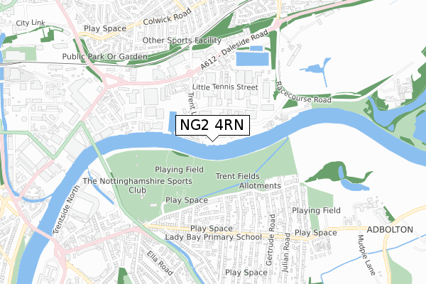 NG2 4RN map - small scale - OS Open Zoomstack (Ordnance Survey)