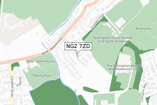 NG2 7ZD map - large scale - OS Open Zoomstack (Ordnance Survey)