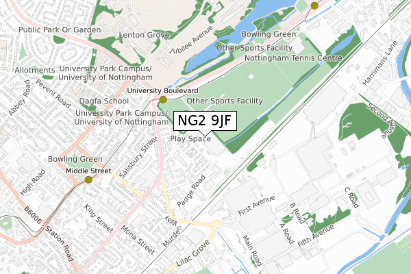NG2 9JF map - small scale - OS Open Zoomstack (Ordnance Survey) NG2 9JF map - small scale - OS Open Zoomstack (Ordnance Survey)