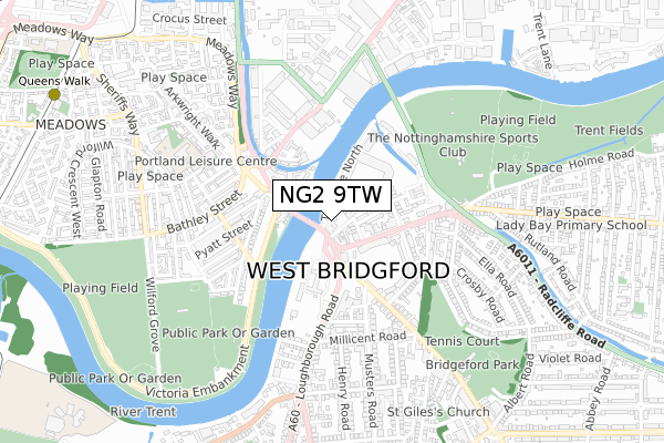 NG2 9TW map - small scale - OS Open Zoomstack (Ordnance Survey) NG2 9TW map - small scale - OS Open Zoomstack (Ordnance Survey)