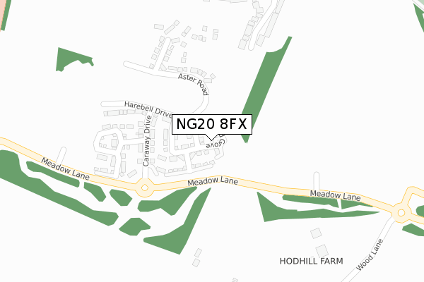 NG20 8FX map - large scale - OS Open Zoomstack (Ordnance Survey)