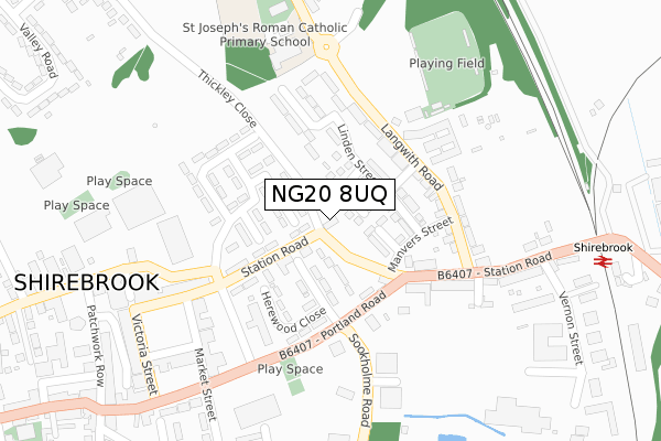 NG20 8UQ map - large scale - OS Open Zoomstack (Ordnance Survey)