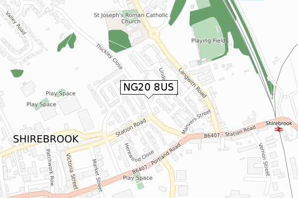 NG20 8US map - large scale - OS Open Zoomstack (Ordnance Survey)