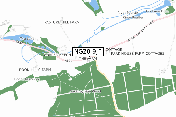 NG20 9JF map - small scale - OS Open Zoomstack (Ordnance Survey) NG20 9JF map - small scale - OS Open Zoomstack (Ordnance Survey)