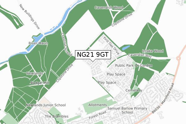 NG21 9GT map - small scale - OS Open Zoomstack (Ordnance Survey) NG21 9GT map - small scale - OS Open Zoomstack (Ordnance Survey)