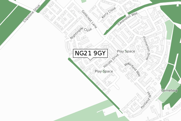 NG21 9GY map - large scale - OS Open Zoomstack (Ordnance Survey) NG21 9GY map - large scale - OS Open Zoomstack (Ordnance Survey)