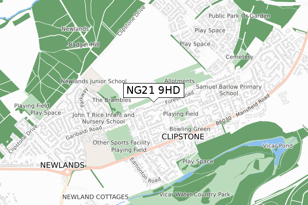 NG21 9HD map - small scale - OS Open Zoomstack (Ordnance Survey) NG21 9HD map - small scale - OS Open Zoomstack (Ordnance Survey)