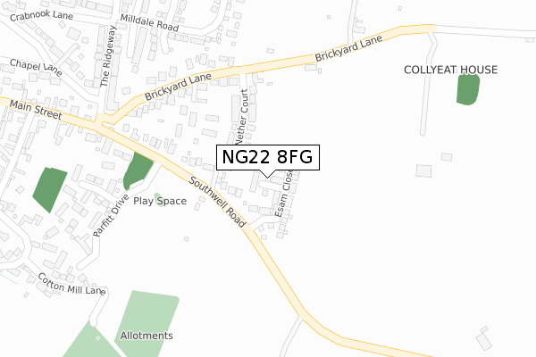 NG22 8FG map - large scale - OS Open Zoomstack (Ordnance Survey) NG22 8FG map - large scale - OS Open Zoomstack (Ordnance Survey)